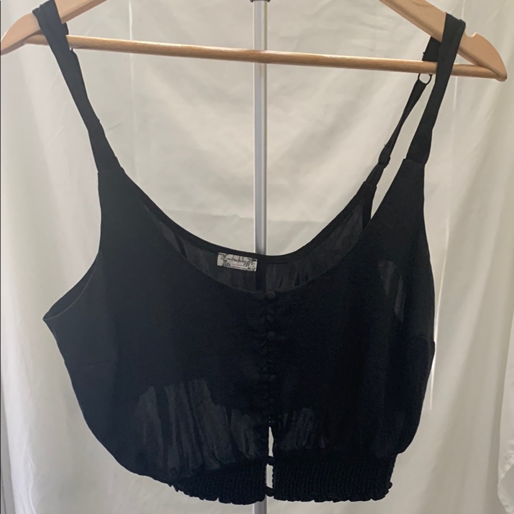 Free People Black Crop Top